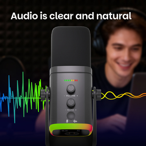 Easemelo XLR Máy Tính Để Bàn <span class=keywords><strong>Microphone</strong></span> Podcast Ghi Âm Năng Động Mic Có Thể Điều Chỉnh Đa Colour RGB Đèn Studio Chơi Game <span class=keywords><strong>Microphone</strong></span> - Product Image 5
