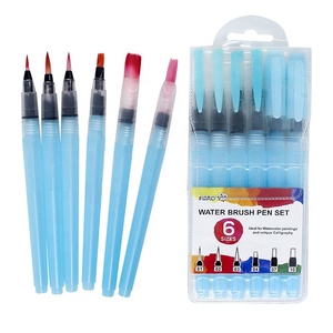 Ensemble professionnel <span class=keywords><strong>de</strong></span> 6 stylos pinceaux rechargeables pour aquarelle, <span class=keywords><strong>encre</strong></span>, dessin, peinture, calligraphie, fournitures artistiques - Product Image 1