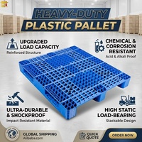 Palette en plastique PP empilable 800 mm, robuste, entrée 4 voies, pour stockage en entrepôt et logistique