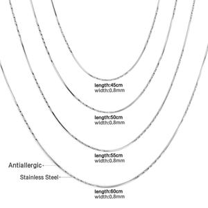 Collier de mode en acier inoxydable, chaîne couleur argent 0,9 mm, plaqué or, chaîne en or de haute qualité - Product Image 4