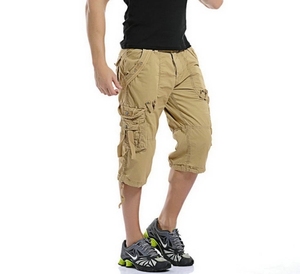 Pantalones cortos de verano para hombre, pantalones cortos informales de camuflaje para hombre, pantalones cortos multibolsillos hasta la pantorrilla para hombre (cinturón no incluido) - Product Image 4