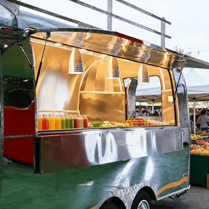 Chariot de vente mobile personnalisé, remorque alimentaire remorquable, camion à café en acier inoxydable pour bonbons, chips et snacks - Product Image 2