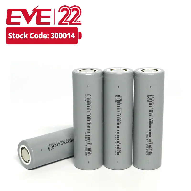 EVE 50E 21700 5000mAh Li-Ionen-Akku 3,6 V 21700 Zellen Pack 3,7 V 5000mAh 21700 Akku Lithium-Ionen-Akku für E-Bike