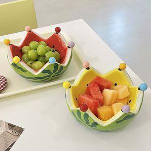 Juego de frutero creativo de sandía de alta calidad con tenedor, ideal para uso doméstico en la mesa de centro de la sala de estar, plato para frutas, ensaladera - Product Image 1