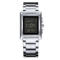 Jam Tangan Pengingat Sholat Islami Gaya Baru 2016, Bahan Stainless Steel, Jam Azan untuk Pria, Jam Olahraga Azan