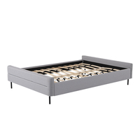 Lit de rangement double taille tufté Willsoon Lit rembourré de style français avec ascenseur à gaz Mélange de tissus en bois pour chambre à coucher