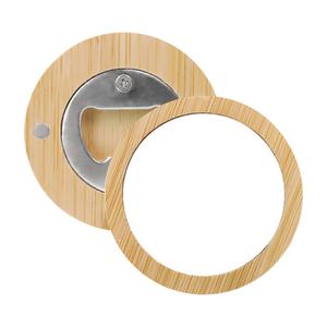 Abridor de Botellas Redondo de Madera de Bambú para Sublimación, Base Imprimible por Transferencia de Calor, Imán para Refrigerador, Regalos Creativos, Marcas Promocionales - Product Image 3