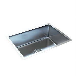 Évier de cuisine en acier inoxydable à double bac, surface brossée, design moderne à encastrer, facile à nettoyer - Product Image 1