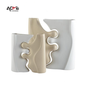 डेस्कटॉप के लिए लक्जरी स्टाइलिश आंतरिक सजावटी सहायक उपकरण सिरेमिक असामान्य फूलदान, मैट रंग नॉर्डिक फूलदान गृह सजावट - Product Image 2
