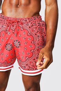 <span class=keywords><strong>Pantaloncini</strong></span> da basket Casual a vita elastica all'ingrosso nero stampa Paisley Shorts <span class=keywords><strong>Bandana</strong></span> per gli uomini - Product Image 4