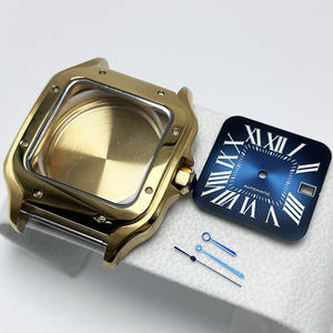 Esfera Cuadrada <span class=keywords><strong>de</strong></span> 27 mm, Caja Cuadrada <span class=keywords><strong>de</strong></span> Acero Inoxidable Dorado <span class=keywords><strong>de</strong></span> 38 mm, Compatible con Movimiento NH35/36/34, Servicios ODM/OEM Disponibles - Product Image 2