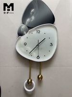 Horloge murale moderne en forme de pierres empilées, art décoratif, tableau mural irrégulier, impression d'horloge murale, affiche décorative pour salon