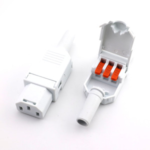 IEC C13 C14 Anschlussblock Schnellverbindungs-Stromadapter 10A Stecker Buchse Nylon Messing Fixierbare Wiederverdrahtbare Steckdose - Product Image 5
