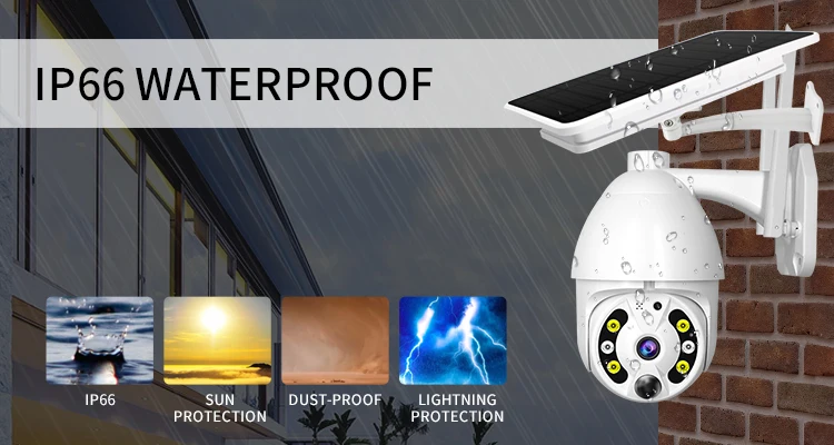 На открытом воздухе водоустойчивая камера Wifi солнечной энергии IP66 или камера купола безопасностью SIM-карты 4g беспроводная