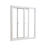 Dernière conception simple : Fenêtre coulissante verticale en alliage d'aluminium avec cadre en verre, moustiquaire en acier inoxydable, coupe-vent et magnétique