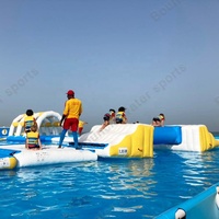 Parc aquatique gonflable commercial Bouncia, parcours d'obstacles aquatiques gonflable, plateforme gonflable, parc aquatique flottant