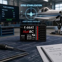 Récepteur RC HotRC F-06AT 6CH 2.4GHz FHSS, récepteur de modèle RC en ABS pour avions à voilure fixe, planeurs, modèles RC