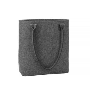 Sac fourre-tout en feutre PET gris de grande capacité, réutilisable, personnalisé, à la mode, pour une utilisation promotionnelle traditionnelle, en gros - Product Image 2