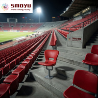 Sièges de stade à bascule automatique en aluminium et HDPE, bancs pour gradins publics, usine leader exportatrice