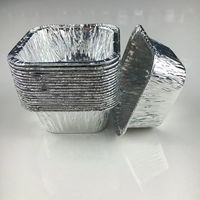 PLASTICPRO Moules de cuisson carrés miniatures jetables en aluminium 3''x3''x2'' compatibles congélateur, lot de 25 pour la cuisson de gâteaux, brownies, pain