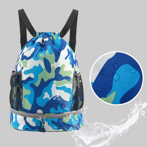 Sac à dos personnalisé avec cordon de serrage, compartiment à chaussures, sac de sport imperméable avec séparation sec/humide pour la gym et la natation - Product Image 3