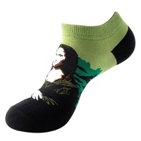 Chaussettes courtes unisexe pour l'automne, motif dessin animé tendance huile d'avocat, en coton absorbant la transpiration, avec logo, vente en gros
