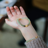 Bracelet porte-bonheur en jade de Hetian de haute qualité, avec perles, motif chat, gourde, fleur de lotus, longévité, cadenas, Pixiu, beignet, pour femmes et filles