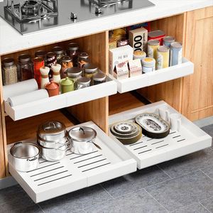 Chinese Supply Kitchen Cabinet Under <b>Shelf</b> Slide Storage Hang Pull Out Cabinet Organizer Extendable Slide Out Drawer for Kitchen - Product Image 4