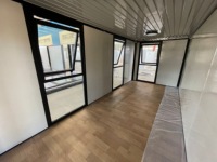 Maison conteneur modulaire pliable - Habitation préfabriquée portable au design moderne, étanche et résistante au vent pour bureau de chantier extérieur
