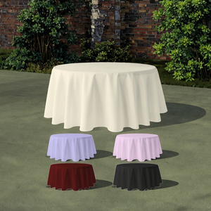 Khăn trải bàn tròn ngoài trời 120 inch, chất liệu polyester, màu trắng, may theo yêu cầu, dùng cho tiệc, liên hoan, đám cưới và các sự kiện - Product Image 2