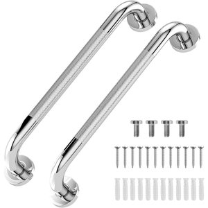Stainless Steel Anti Slip Knurled Handrail 300mm 450mm 600mm Bathroom Safety <b>Grab</b> Bar With <b>Screws</b> And Anchors - Product Image 1