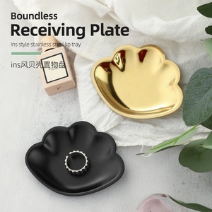 <span class=keywords><strong>Palette</strong></span> de rangement pour nail art <span class=keywords><strong>Palette</strong></span> de rangement en métal en forme de coquille pour plateau de bijoux en acier inoxydable - Product Image 5