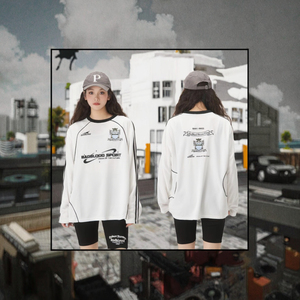 เสื้อเจอร์ซีย์แขนยาว New Badblood สไตล์อเมริกันวินเทจ พิมพ์ลายดิจิทัล โลโก้สตรีทสไตล์ ทรงหลวมสำหรับผู้ชาย ผลิตจากผ้าถักที่เป็นมิตรต่อสิ่งแวดล้อม - Product Image 3