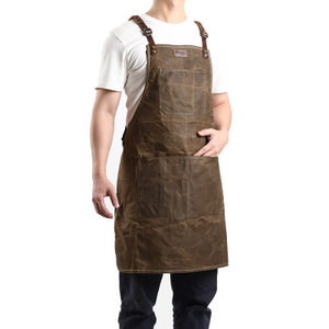 En stock de lona de cera con <span class=keywords><strong>delantal</strong></span> de <span class=keywords><strong>cuero</strong></span> de trabajo vestido retro de jardinería al aire libre barbacoa <span class=keywords><strong>delantal</strong></span> - Product Image 1