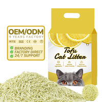 Litière pour chat au tofu, naturelle, à base de plantes, agglomération rapide, faible poussière, contrôle des odeurs, facile à ramasser, litière pour chat jetable dans les toilettes, OEM