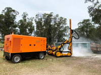 Compresseur d'air portable à vis diesel 185 CFM 7 bars pour le sablage