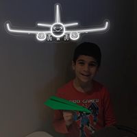 Enseigne au néon d'avion, lumière LED faite à la main, décoration murale d'avion, cadeaux pour pilote, cadeau d'amant d'aviation, décoration de chambre d'enfant