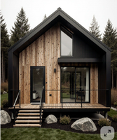 Casa Prefabricada Modular Moderna y Personalizada, Casa Contenedor de Lujo de 40 pies con Estructura de Acero, Villa Prefabricada de 2 Dormitorios, Casas Pequeñas