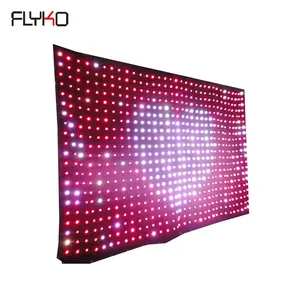 high quality customized size led dj booth cloth flexible stage decoration light DMX P15 LED video curtain