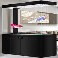 Aquarium de luxe avec pompes à eau, vitrine en verre ultra-transparente, ensemble complet 120-200cm pour maison et bureau