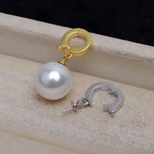 Pendentif en argent Wenchi S925 avec boucle de carte pour femme, avec plateau vide en perle, accessoires de bijoux faits à la main, modèle 14081 - Product Image 3