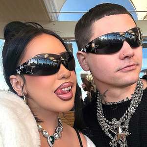 Gafas de Sol de Moda 2023, Estilo Y2K, Punk, para Hombre, Lentes de una Pieza, sin Montura, para Mujer, Cinco Estrellas - Product Image 1