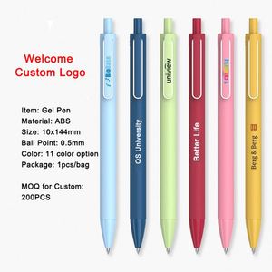 Fournitures de papeterie en gros, style INS simple, stylo gel personnalisé pour étudiants, logo personnalisé, stylo à bille 0,5 mm avec encre noire - Product Image 2