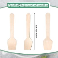 Mini cuillère jetable carrée en bois de bouleau pour yaourt et crème glacée, biodégradable et compostable