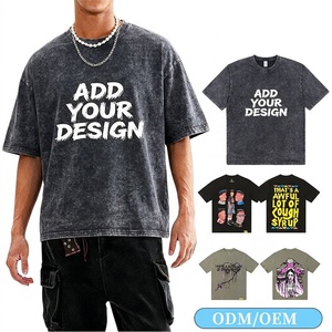 Camisetas Oversize Vintage Personalizadas Talla EE. UU. <span class=keywords><strong>con</strong></span> Estampado Streetwear Gráfico, Camisetas Lisas de Tallas Grandes, Ropa al por Mayor a Bajo Precio, Lavado Ácido - Product Image 5
