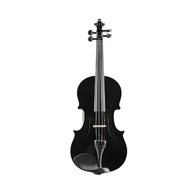 Günstige schwarze Sperrholz-Linden-Geige mit Kohlefaser-Geigen koffer