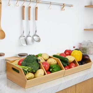 Cesta para pan rectangular de madera con asa, gran capacidad para almacenamiento en la cocina, organización de escritorio, uso en fiestas - Product Image 3