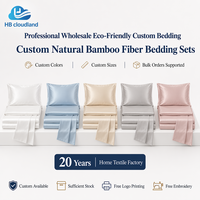 Ensemble de literie en fibre de bambou Tianzhu 300TC de qualité écologique, durable, doux, anti-boulochage, certifié BSCI et ISO9001, pour hôtel, Cloudland