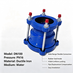 Adaptateur à bride PN10 en fonte ductile GGG50 pour raccord de démontage de conduite, pour pipeline de traitement des eaux usées en PE, PVC et béton - Product Image 6