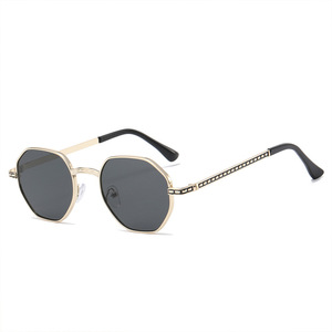 Gafas de Sol de Moda, Clásicas, Retro, para Mujer, Protección Solar, Montura Metálica Pequeña, Poligonal, para Viajes al Aire Libre - Product Image 1
